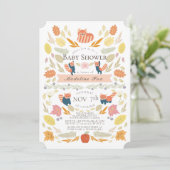 Invitation Baby shower de feuillage d'automne Red Panda (Debout devant)