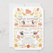 Invitation Baby shower de feuillage d'automne Red Panda (Devant)