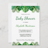 Invitation Baby shower de feuillage de forêt tropicale Feuill (Devant)
