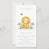 Invitation Baby shower de feuillage de Lion de boi (Devant)