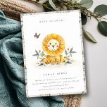 Invitation Baby shower de feuillage de Lion de boi<br><div class="desc">Si vous avez besoin d'une personnalisation supplémentaire,  n'hésitez pas à m'envoyer un message sur yellowfebstudio@gmail.com .</div>