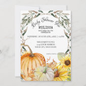 Invitation Baby shower de feuillage de tournesol de ferme Cit (Devant)