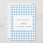 Invitation Baby shower de feuillage En vichy bleu doux Invita (Dos)