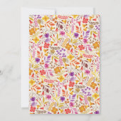 Invitation Baby shower de feuillage Fleur sauvage violet oran (Dos)