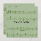 Invitation Baby shower de feuille de musique (Devant / Derrière)