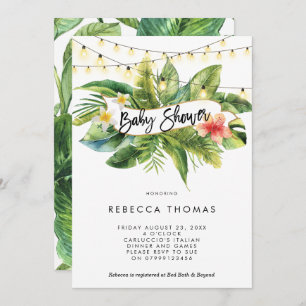 Invitation Baby shower de feux tropicaux de jungle