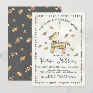 Invitation Baby shower de Fiesta Mexicaine Piñata dessiné à l