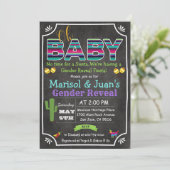Invitation Baby shower de Fiesta Mexican Gender Re (Debout devant)