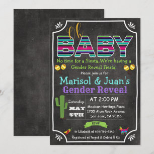 Invitation Baby shower de Fiesta Mexican Gender Re