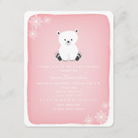 Baby shower de fille à flocon de neige de l'ours p