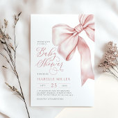 Invitation Baby shower de fille à la cou rose