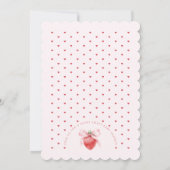 Invitation Baby shower de fille à la fraise rose (Dos)