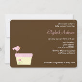 Invitation Baby shower de fille à linge rose (Dos)