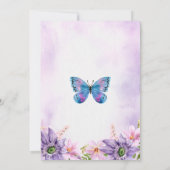 Invitation Baby shower de fille à papillon violet modifiable (Dos)