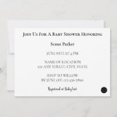 Invitation Baby shower de fille avec blocs ABC (Dos)