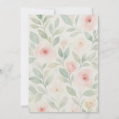 Invitation Baby shower de fille Boho Woodland avec fleurs ros (Dos)