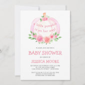 Invitation Baby shower de fille Citrouille rose (Devant)