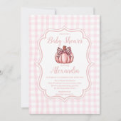 Invitation Baby shower de fille Citrouille rose (Devant)