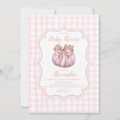 Invitation Baby shower de fille Citrouille rose (Devant)