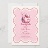 Invitation Baby shower de fille Citrouille rose (Devant)