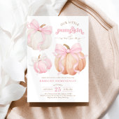 Invitation Baby shower de fille Citrouille rose Bow Pastel