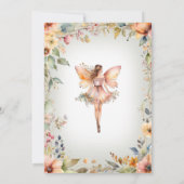 Invitation Baby shower de fille d'âge de fleur enchaîné de fl (Dos)