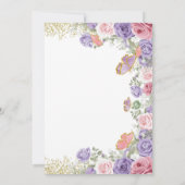 Invitation Baby shower de fille de ballet rose violet or (Dos)