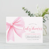 Invitation Baby shower de fille de béquille de béquille rose (Debout devant)