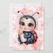 Invitation Baby shower de fille de coccinelle et papillon (Dos)