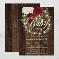 Baby shower de fille de couronnes lumineuses rusti