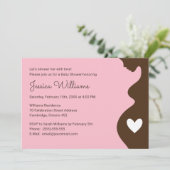 Invitation Baby shower de fille de femme enceinte  (Debout devant)