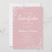 Invitation Baby shower de fille de flocon de neige (Devant)