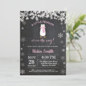 Invitation Baby shower de fille de flocon de neige d'hiver de (Debout devant)