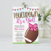 Invitation Baby shower de fille de football (Debout devant)