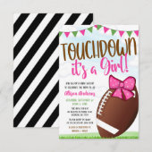 Invitation Baby shower de fille de football (Devant / Derrière)