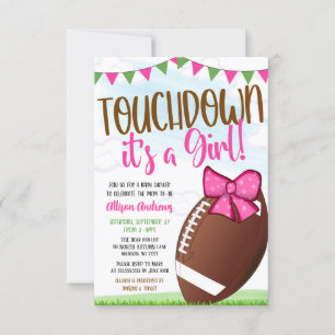 Invitation Baby shower de fille de football