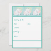 Invitation Baby shower de fille de garçon éléphant vert à la  (Dos)