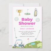 Invitation Baby shower de fille de golf (Devant)