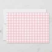 Invitation Baby shower de fille de golf rose En vichy photo (Dos)