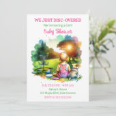 Invitation Baby shower de fille de golf sur disque mou (Debout devant)