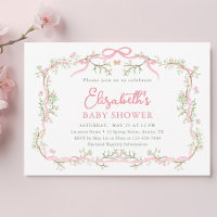 Baby shower de fille de jardin rose et vert de pri