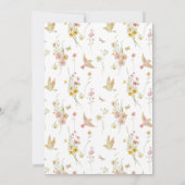 Invitation Baby shower de fille de la Bow Bow Fleur sauvage r (Dos)