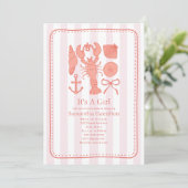 Invitation Baby shower de fille de la cabote rose de la cabot (Debout devant)
