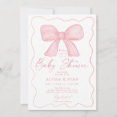 Invitation Baby shower de fille de la cou rose (Devant)