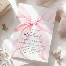 Invitation Baby shower de fille de la croupe rose