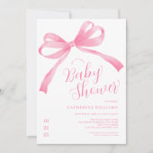 Invitation Baby shower de fille de la croupe rose (Devant)