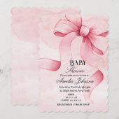 Invitation Baby shower de fille de la croupe rose (Devant / Derrière)