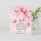Invitation Baby shower de fille de la croupe rose (Debout devant)