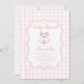 Invitation Baby shower de fille de la fille de la bow de l'Ha (Devant)