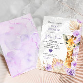 Invitation Baby shower de fille de la Giraffe Florale de Boho